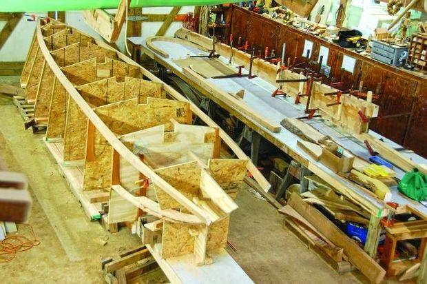 The Hooper Island Draketail Pintail takes shape at Chesapeake Maritime Museum in St. Michaels, MD.