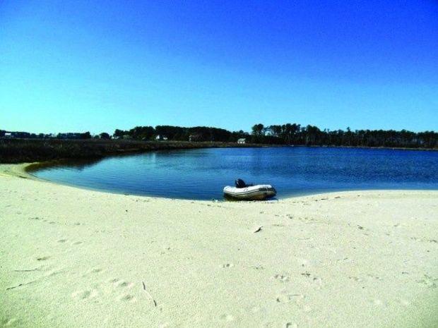 A dinghy will get you to a white sandy beach or into a hidden creek.