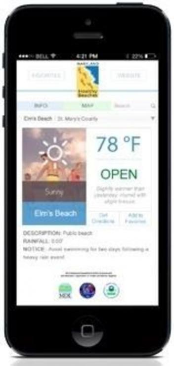 Stay up-to-date on all the latest water quality updates with the Maryland Healthy Beaches app.