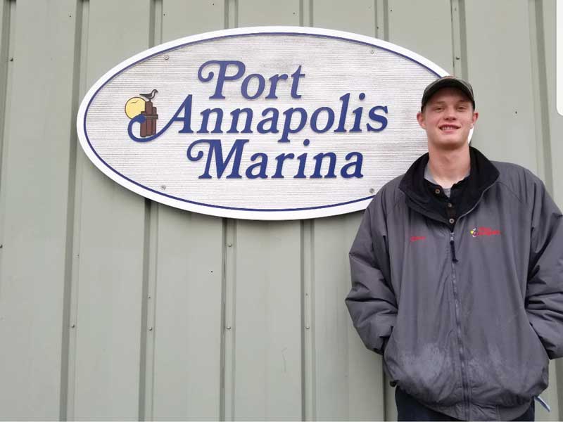 Ethan Walz started four years ago doing marine trades on-the-job training at Port Annapolis Marina.