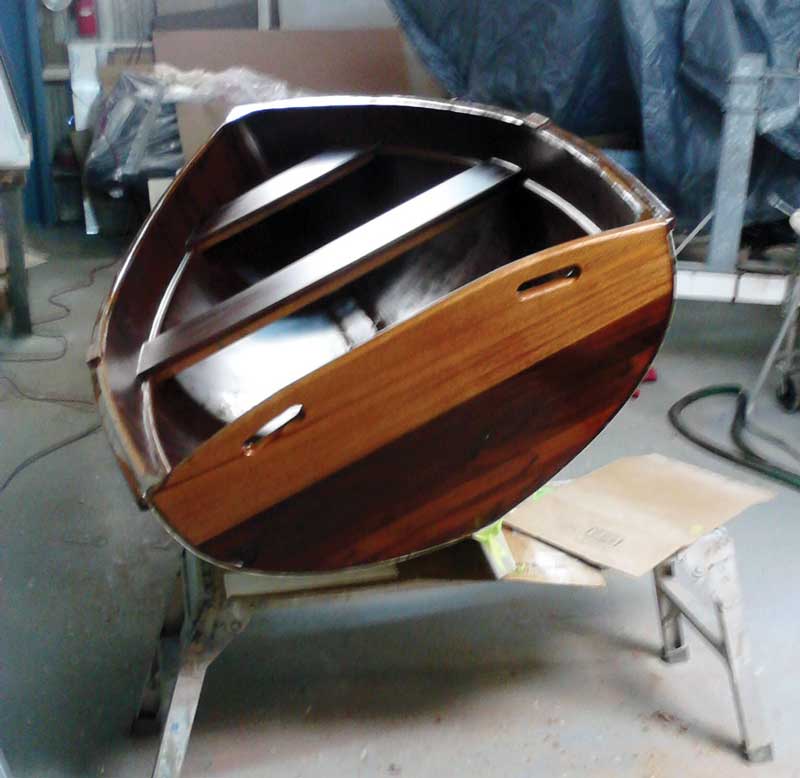 cold molded rowing dinghy