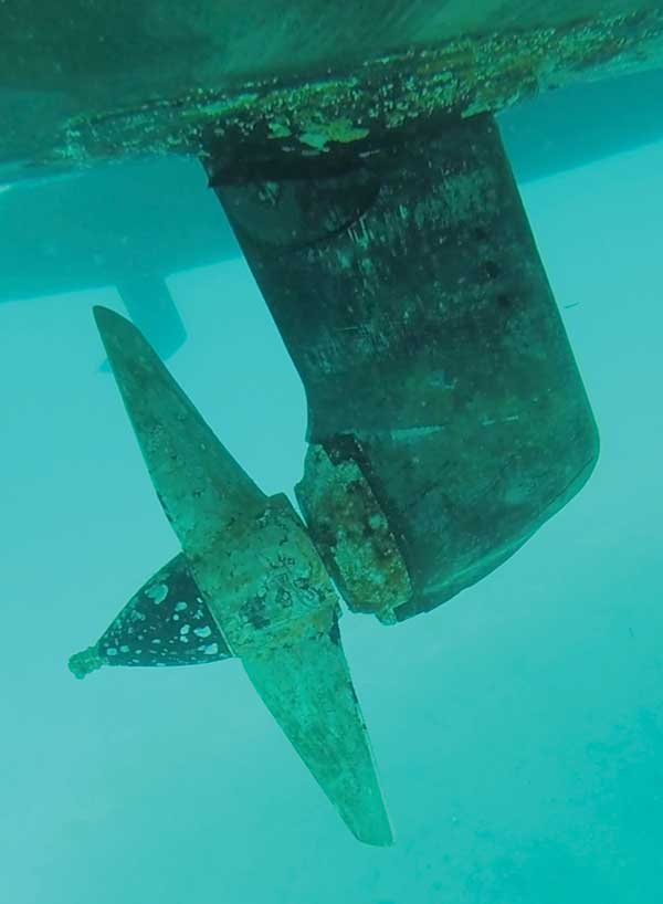 If the water is clear enough, you can check your propeller for physical damage or entanglements.
