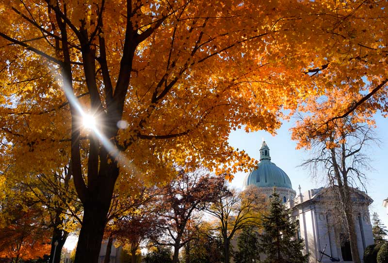 The USNA Chapel dome in fall. Photo by Elizabeth Wrightson