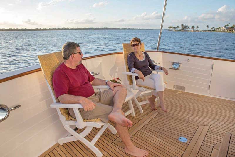 Their boat is so comfortable, Larry and Janet are considering selling their home and living aboard.