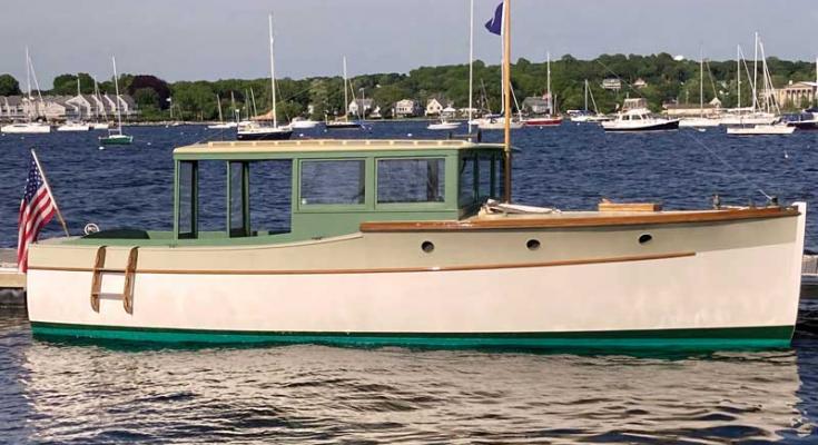 antique wooden powerboat