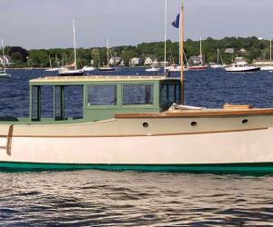 antique wooden powerboat