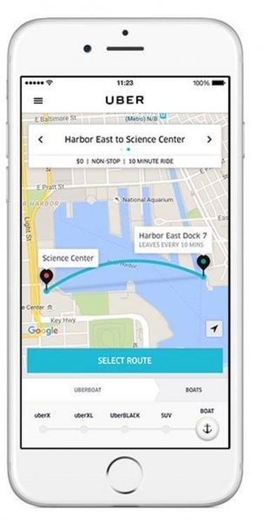 There are two UberBOAT pickup points: Science Center and Harbor East, with boats making non-stop trips to and from each point. There are two UberBOAT pickup points: Science Center and Harbor East, with boats making non-stop trips to and from each point.