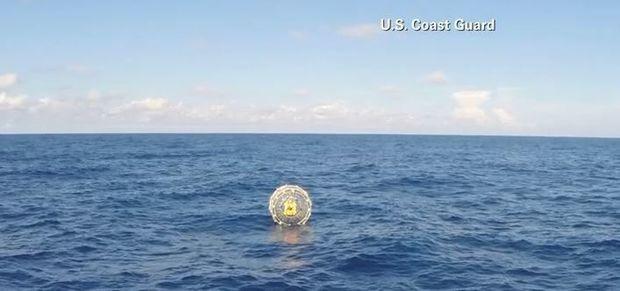 Baluchi's bubble was supposed to work like a hamster wheel in which he would "run" across the ocean. Courtesy USCG Baluchi's bubble was supposed to work like a hamster wheel in which he would "run" across the ocean. Courtesy USCG
