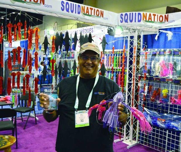 Bill Pino of Squidnation (Tyaskin, MD) with his Long Tail Flippy Floppy, winner of ICAST 2016 Best Soft Lure. Photo by PropTalk Bill Pino of Squidnation (Tyaskin, MD) with his Long Tail Flippy Floppy, winner of ICAST 2016 Best Soft Lure. Photo by PropTalk