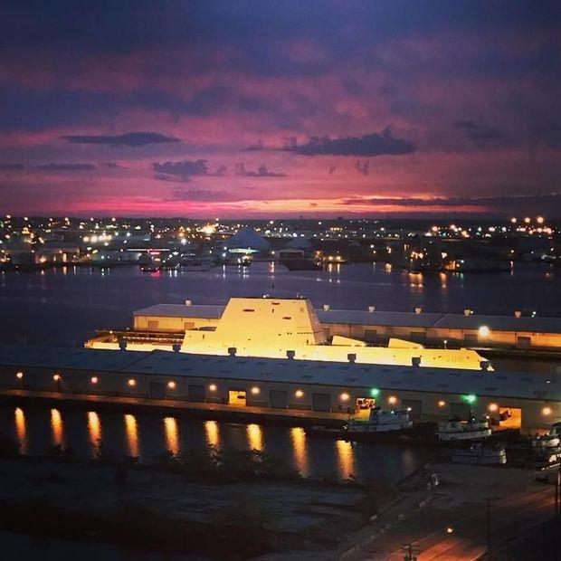 The USS Zumwalt, when it showed up in Baltimore in early October.