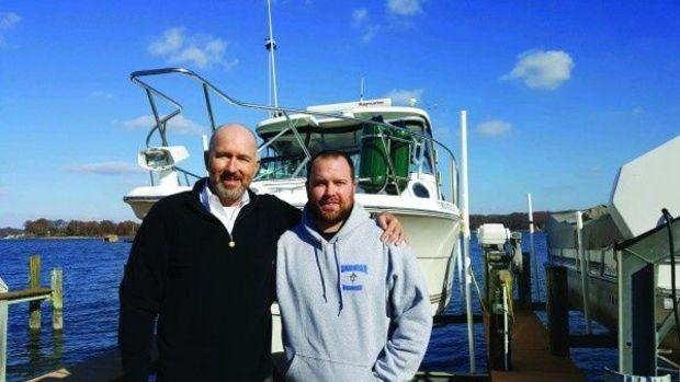 Tad MacGowan (left) with Andrew Clothier, captain of Chumbucket.