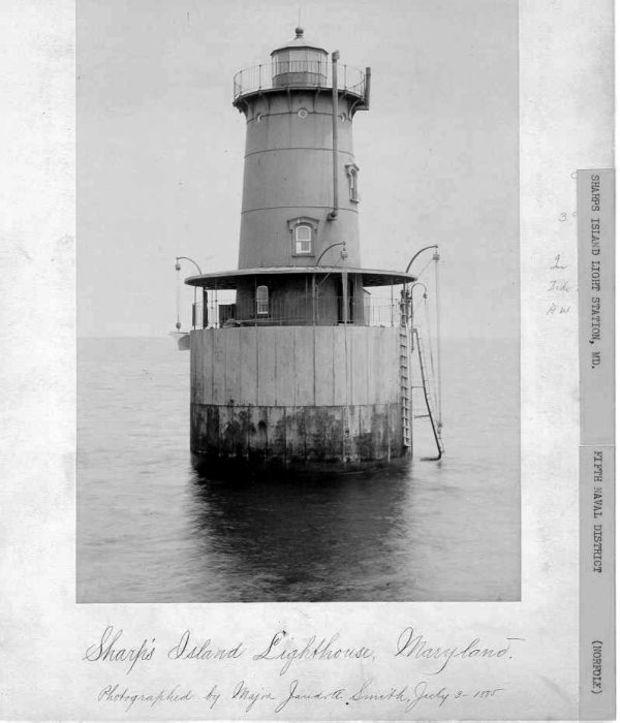 The third (and current) Sharps Island Lighthouse in July, 1885. Photo courtesy U.S. Coast Guard.