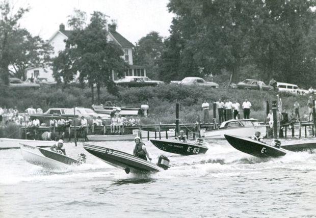 Start of 1970 Dick Downs Memorial Race at Captain Sam’s in Bushwood. Image courtesy David Nelson and Calvert Marine Museum