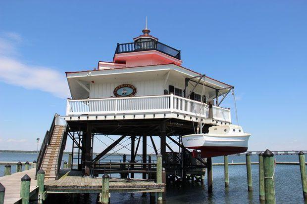 Choptank River Lighthouse replica in Cambridge, MD.