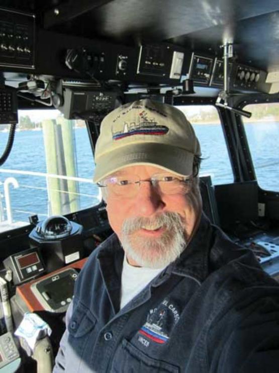 Hulme serves as captain of the Rachel Carson, the UMCES 81-foot research vessel.