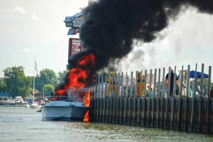 No one expects a fire onboard. Photo by John McDevitt No one expects a fire onboard. Photo by John McDevitt